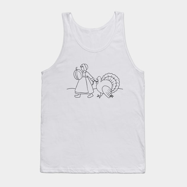 Thanksgiving Pilgrim and Turkey Tank Top by valentinahramov